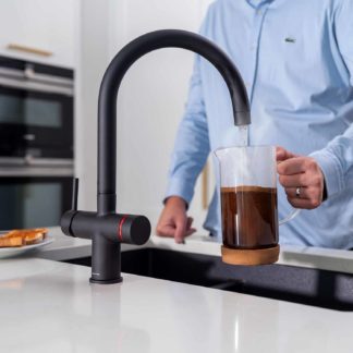 6 in 1 Instant Boiling Chilled Sparkling Filtered Water Tap Aquatap Ultimo C Shape Matt Black